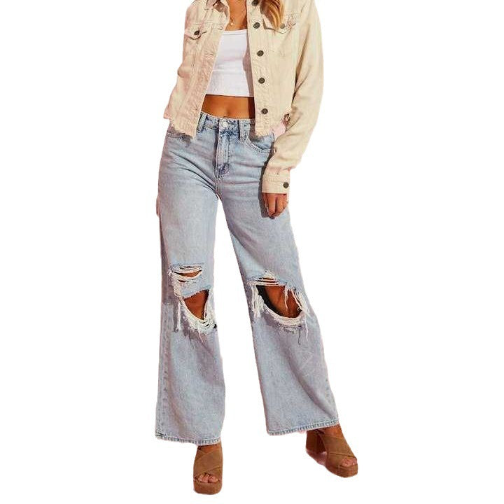 Tall Women’s Ripped Slimming Jeans – Long Inseam (34"-36")
High-Waisted Ripped Slimming Jeans for Tall Women